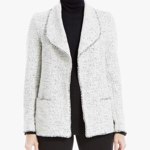 Max Studio Women's Tweed Drape Jacket with Pockets Draped Collar size XL